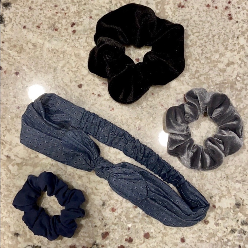 Denim Headband with bow